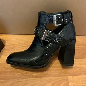 Zara Black Studded Booties
